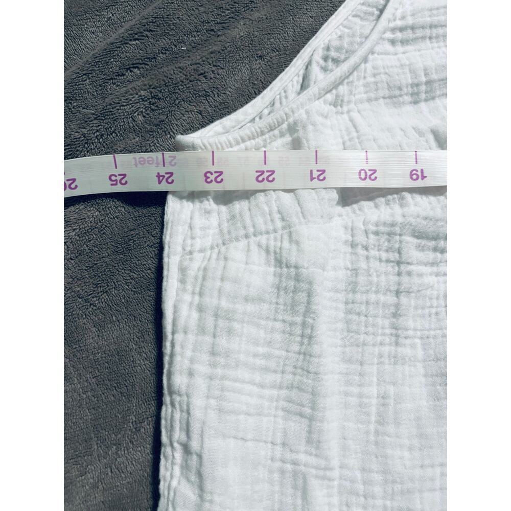 NWT J. Crew Button Up Sleeveless Gauze Shirt White Size 2X Flawed Lightweight - Picture 11 of 12